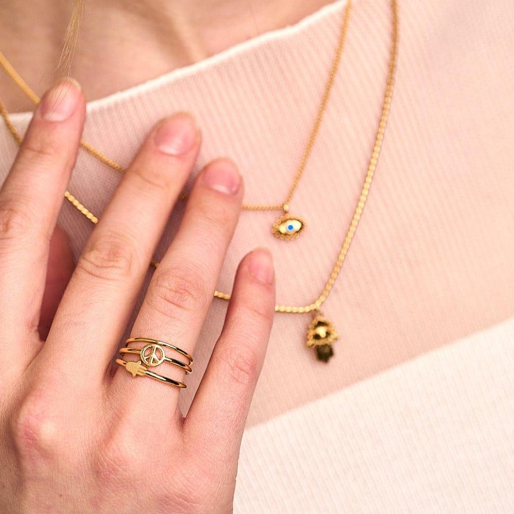 Orelia Spiritual Charm Ring Stacking Set