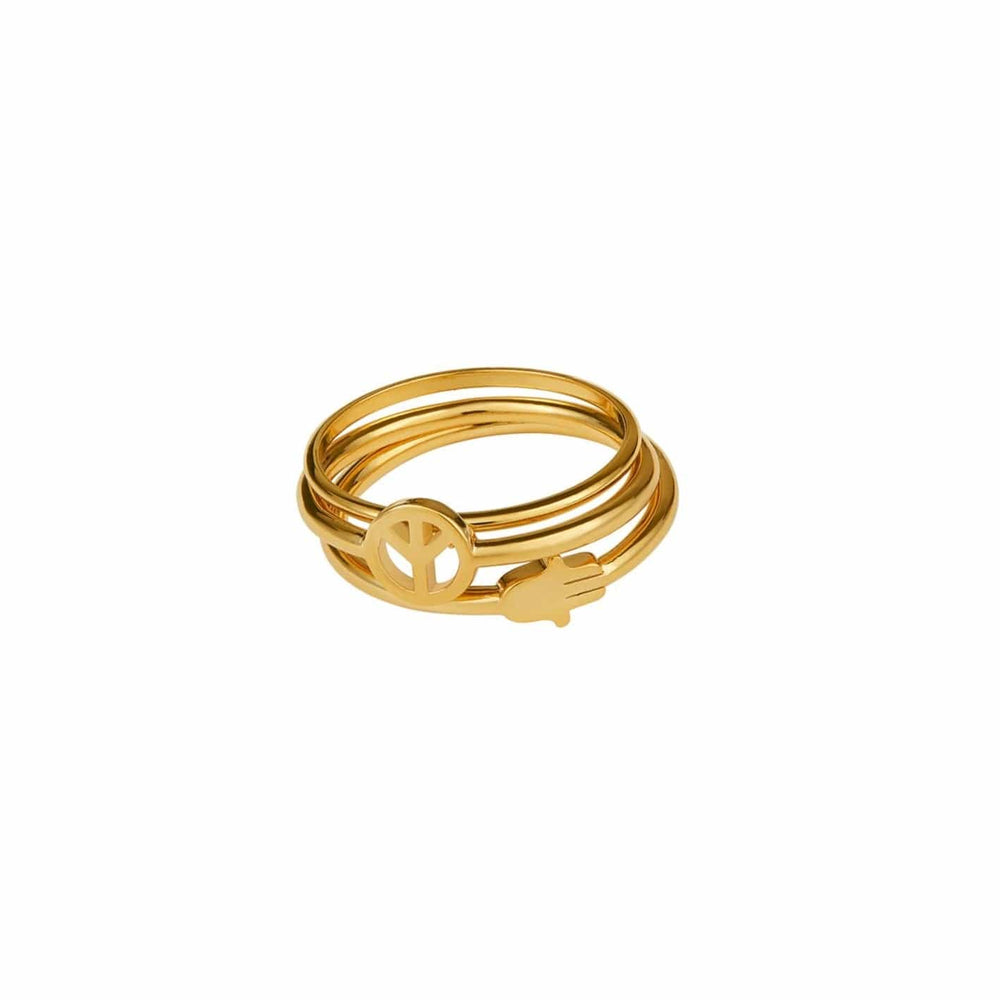 orelia Spiritual Charm Ring Stacking Set