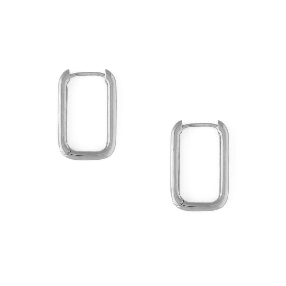 orelia Squoval Hoop Earrings - Silver