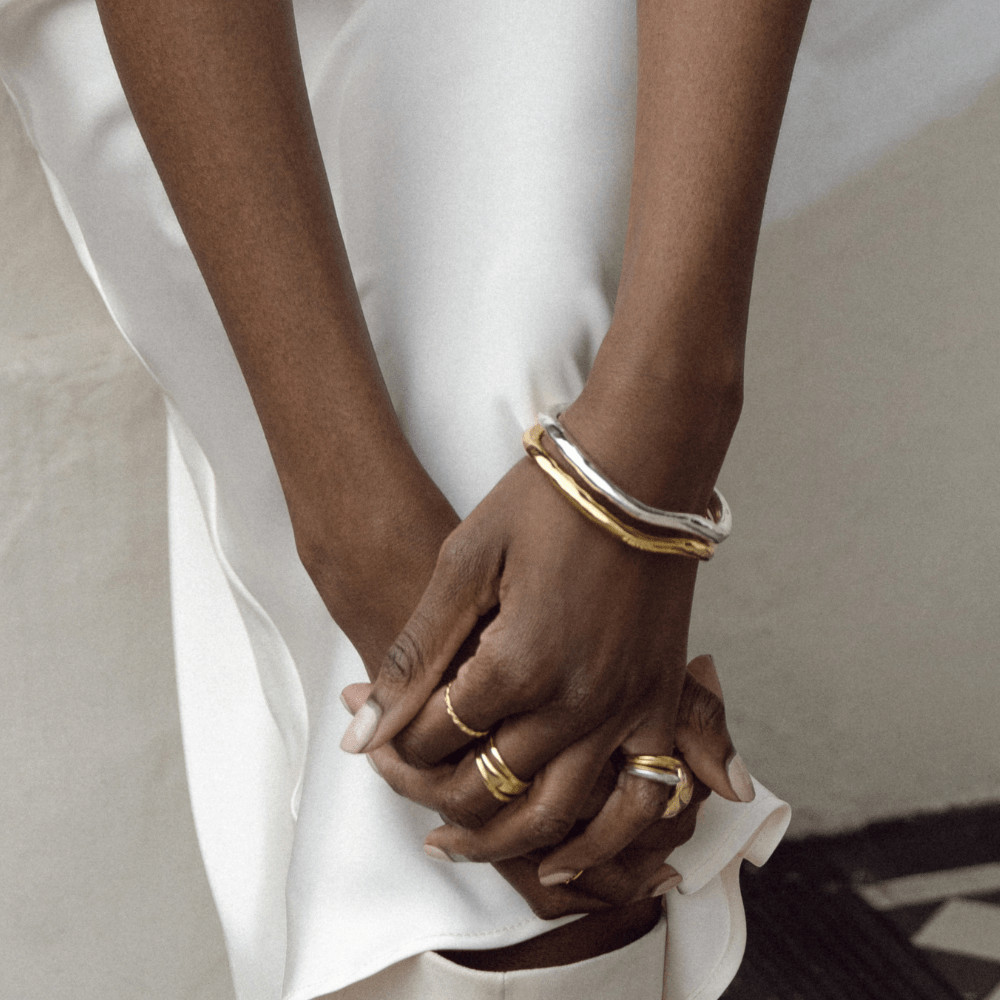 Orelia Stacking Bangle Mixed Plate Style Set