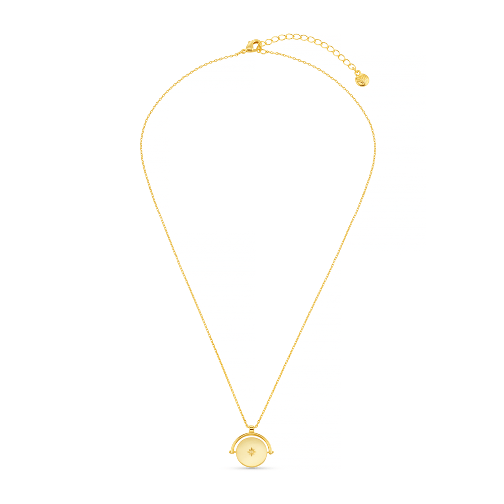 Orelia Starburst Coin Spinner Necklace