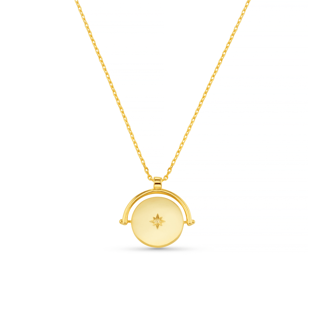 orelia Starburst Coin Spinner Necklace