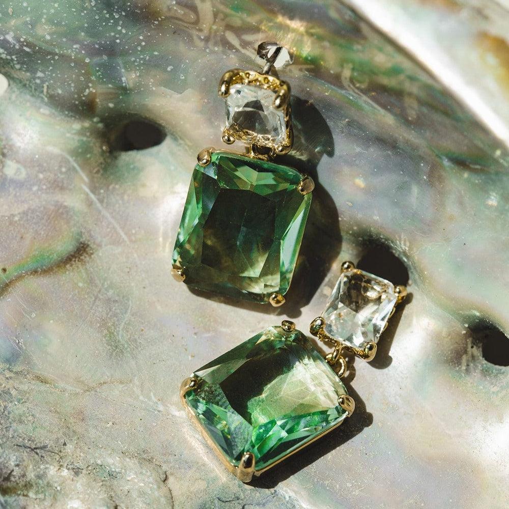 Orelia Statement Crystal Double Drop Earrings