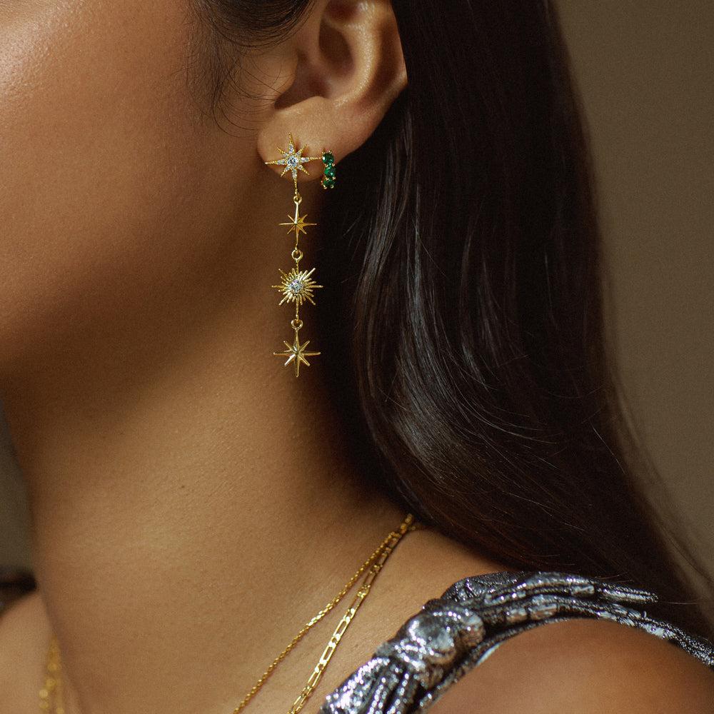 Orelia Statement Crystal Starburst Drop Earrings