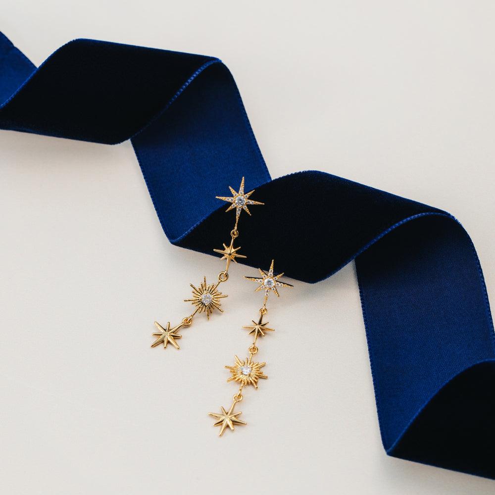Orelia Statement Crystal Starburst Drop Earrings