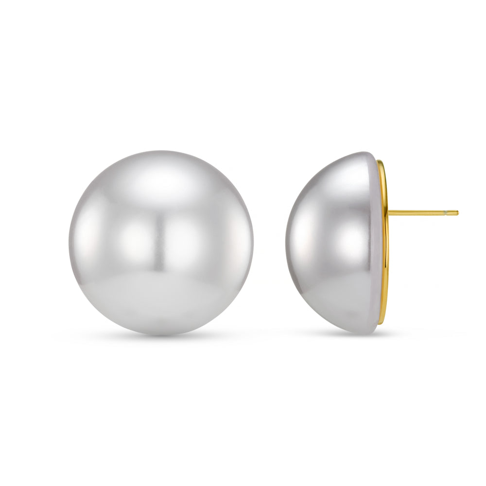 orelia Statement Domed Pearl Stud Earrings