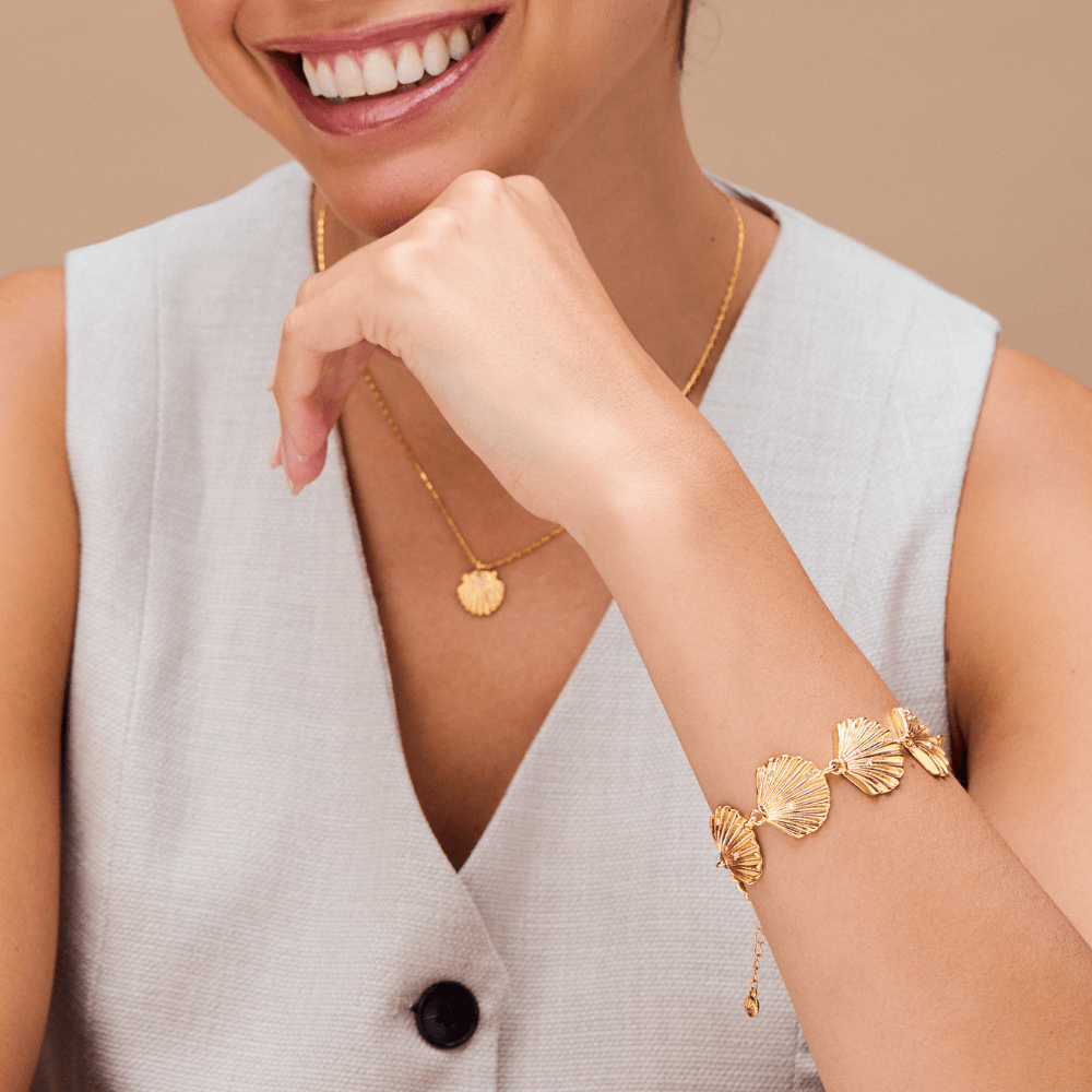 Orelia Statement Embellished Shell Bracelet