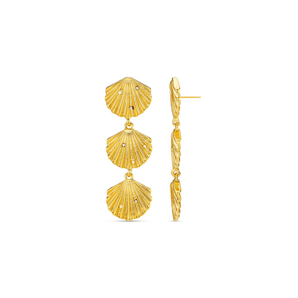 Orelia Statement Embellished Shell Drop Earrings