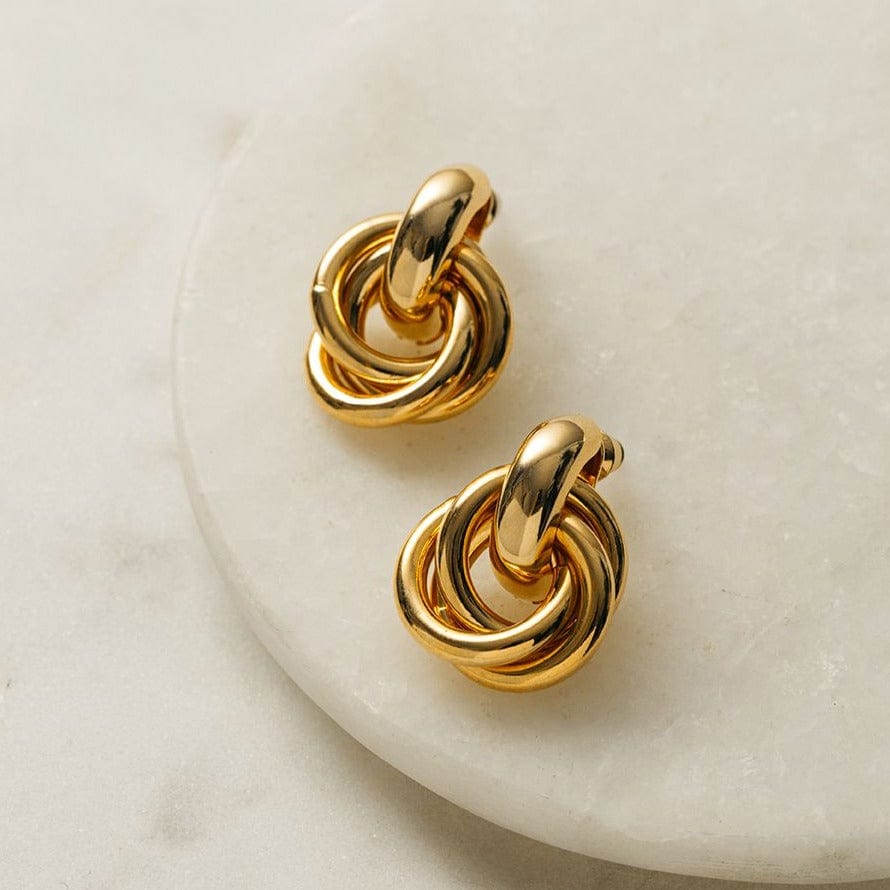 Orelia Statement Interlocking Earrings - Gold