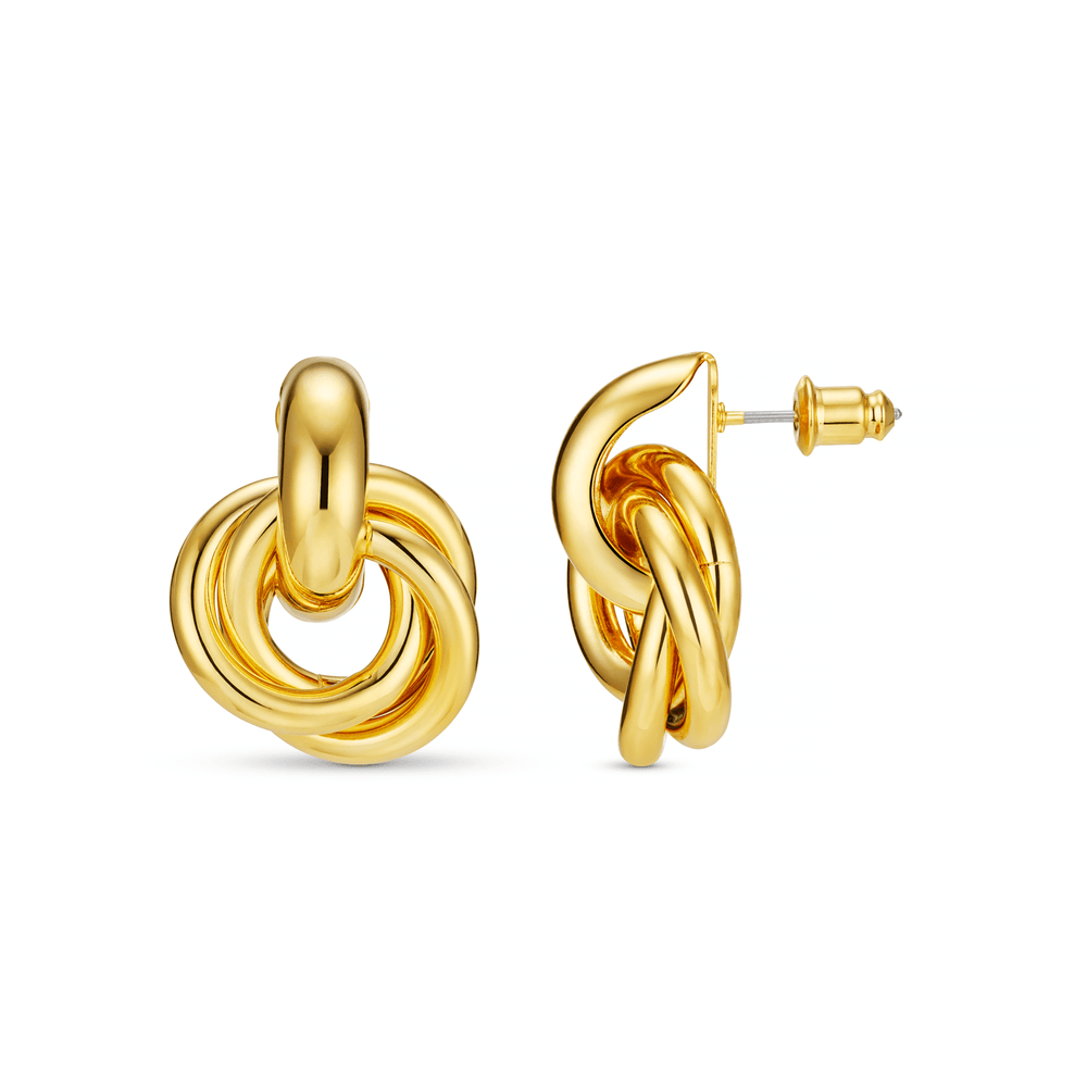 orelia Statement Interlocking Earrings - Gold
