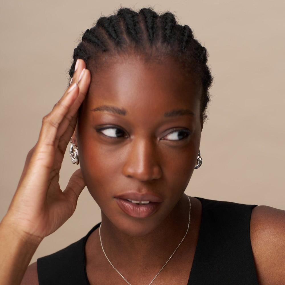 Orelia Statement Interlocking Earrings - Silver