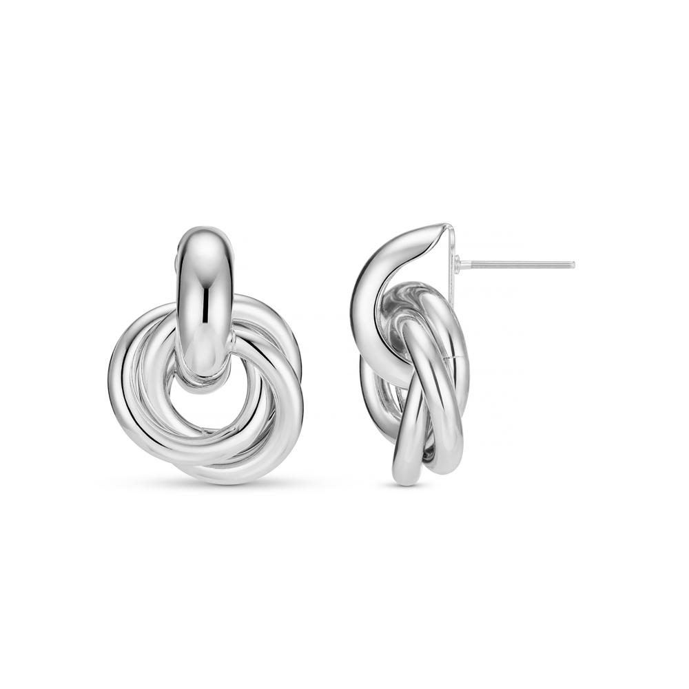 orelia Statement Interlocking Earrings - Silver