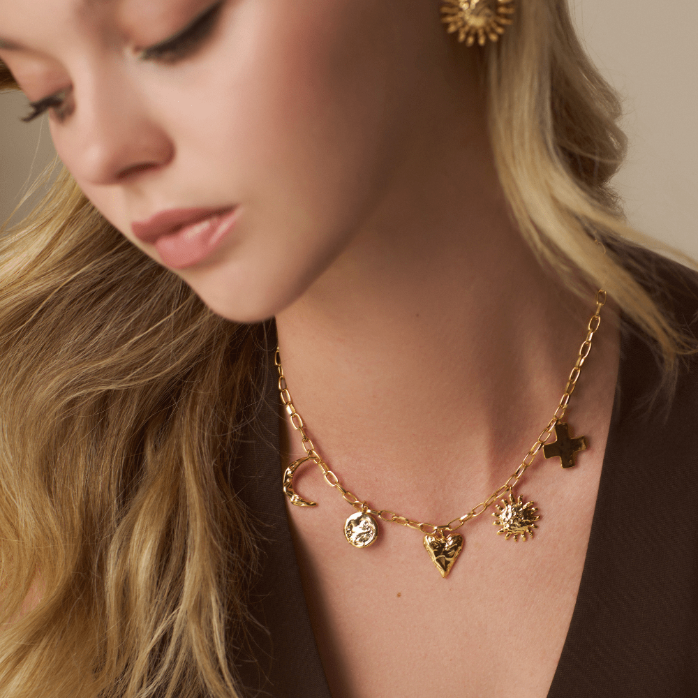 Orelia Statement Molten Charm Necklace