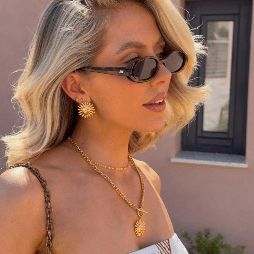 Orelia Statement Molten Sun Stud Earrings