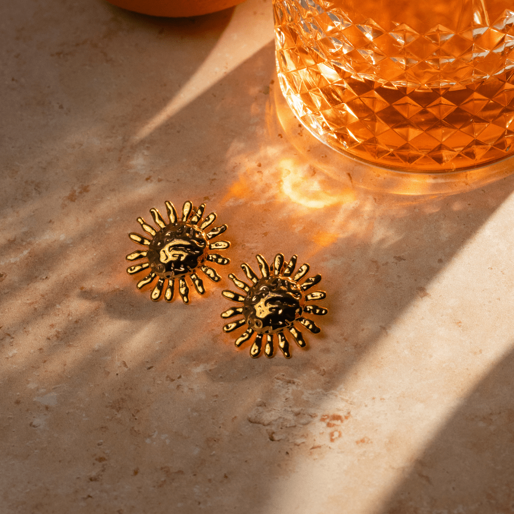 Orelia Statement Molten Sun Stud Earrings