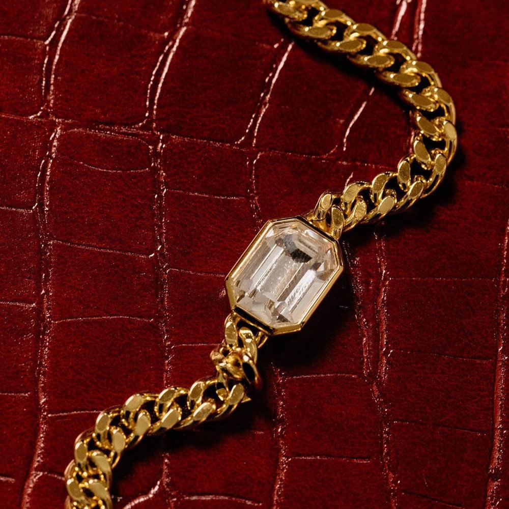 Orelia Statement Octagon Crystal Chain Necklace