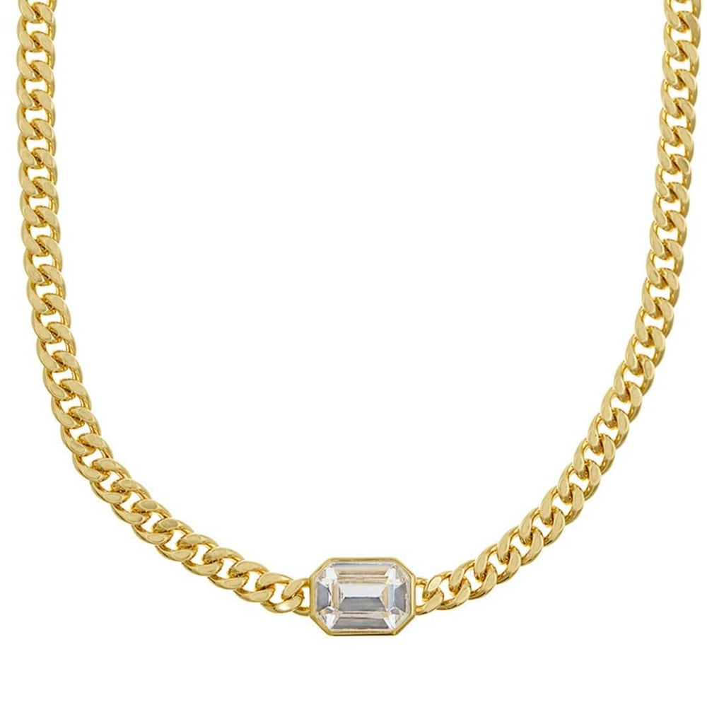 orelia Statement Octagon Crystal Chain Necklace