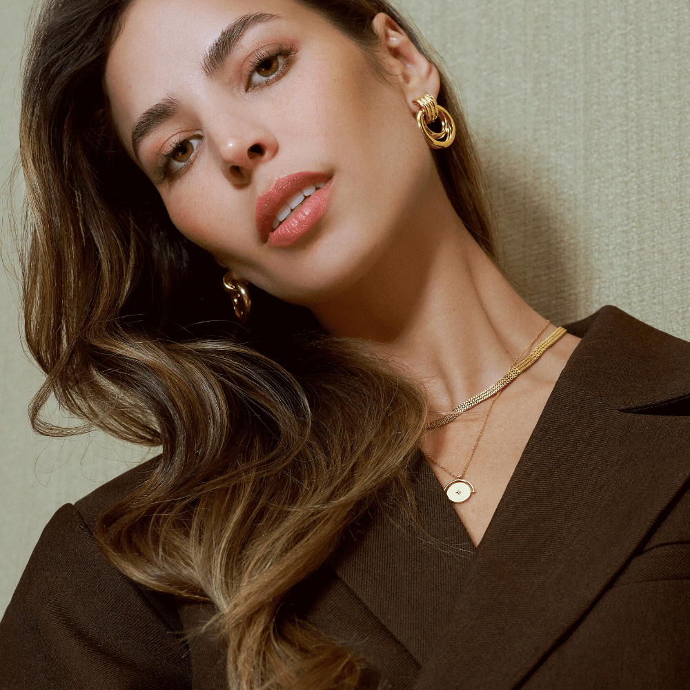 Orelia Statement Open Interlocking Hoop Earrings