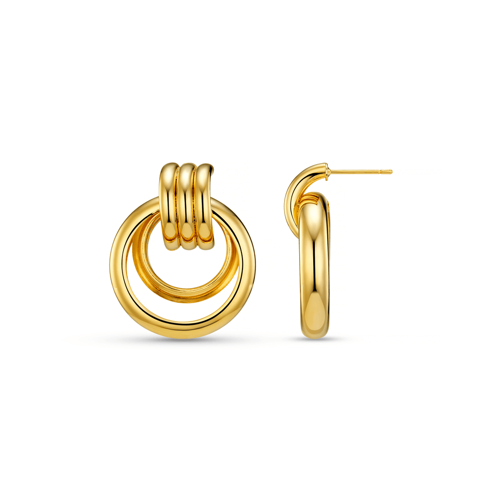 orelia Statement Open Interlocking Hoop Earrings