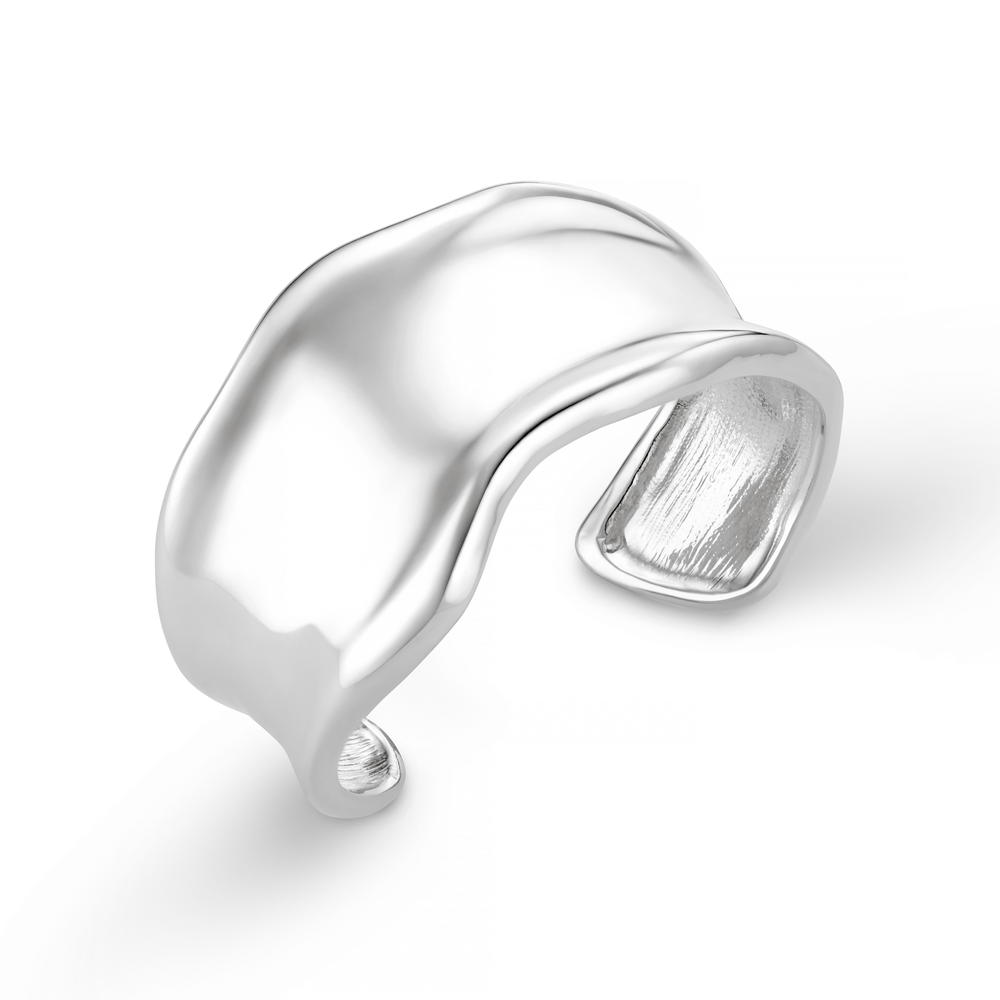 orelia Statement Organic Molten Metal Cuff - Silver