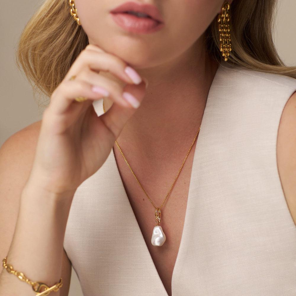 Orelia Statement Pearl Drop Necklace