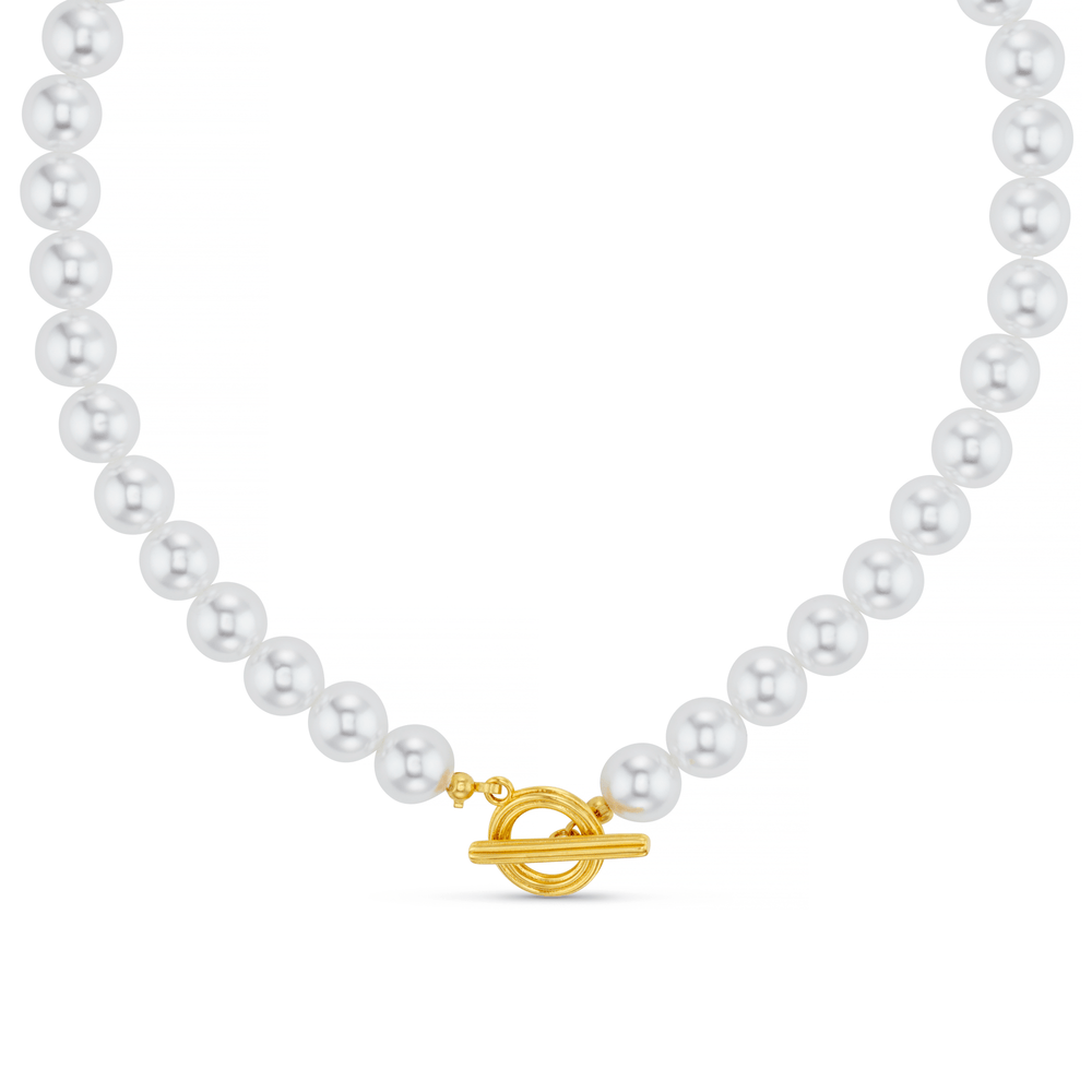 orelia Statement Pearl T-Bar Necklace
