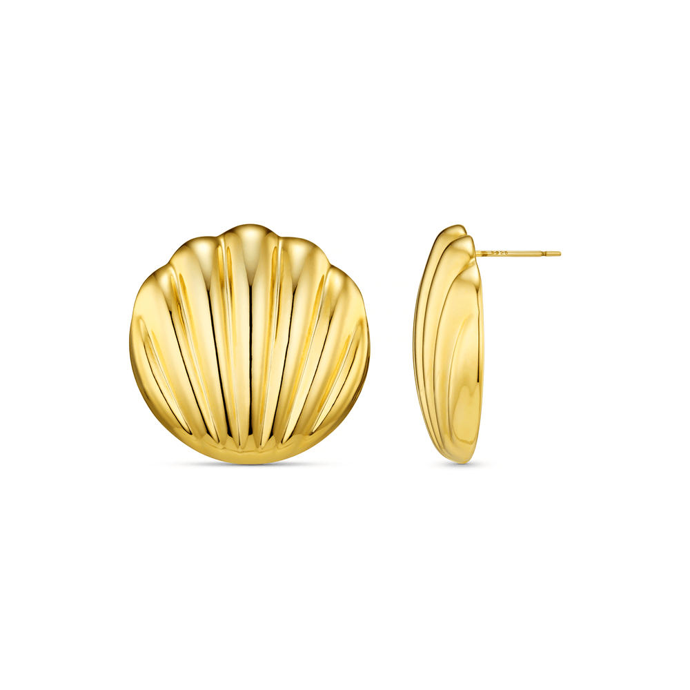 orelia Statement Polished Shell Studs
