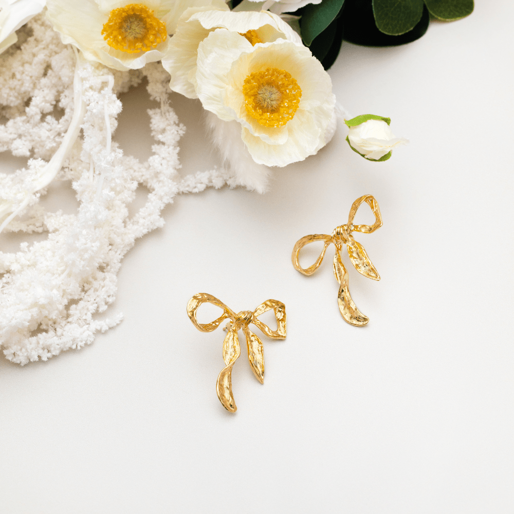 Orelia Statement Ribbon Bow Earrings