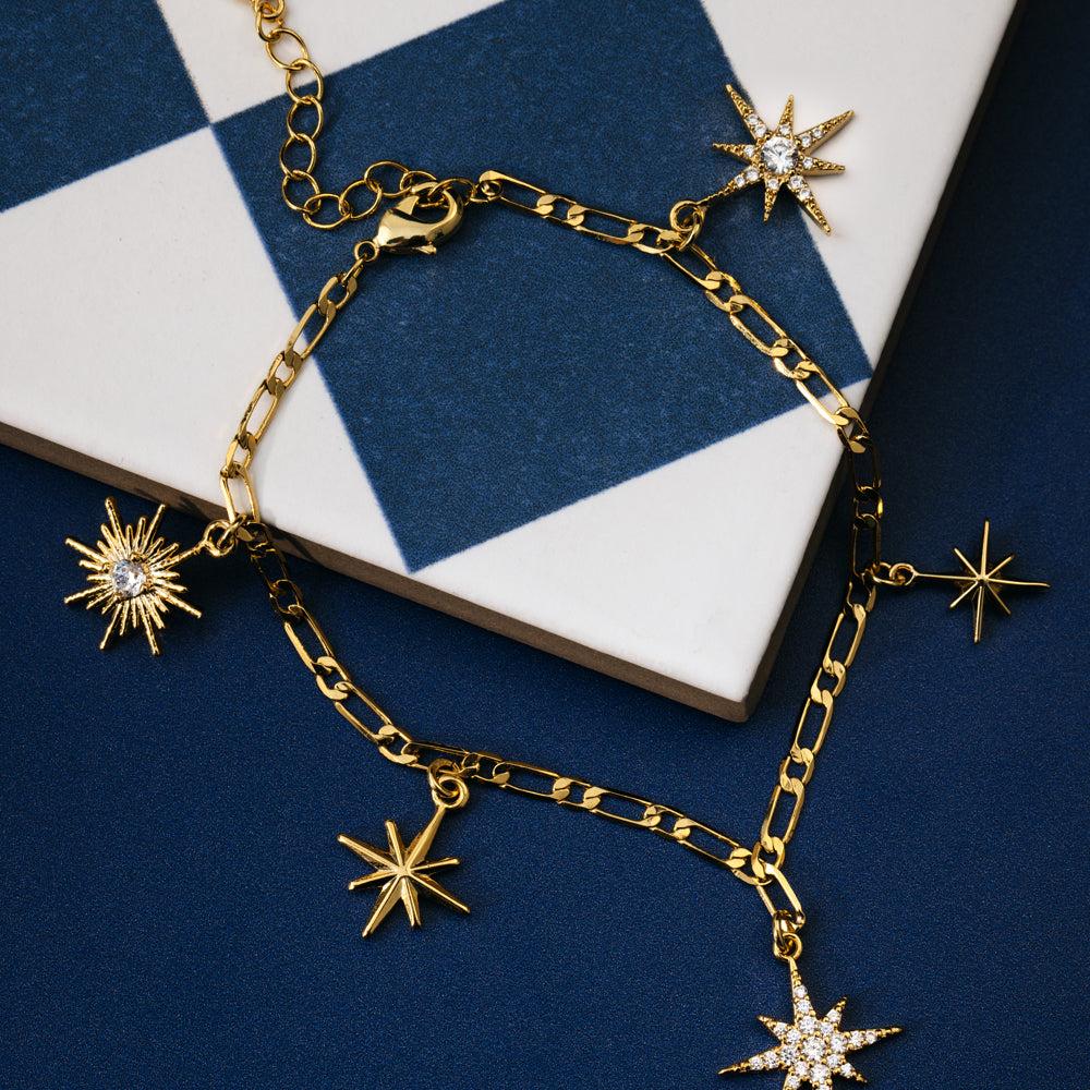 Orelia Statement Starburst Charm Bracelet