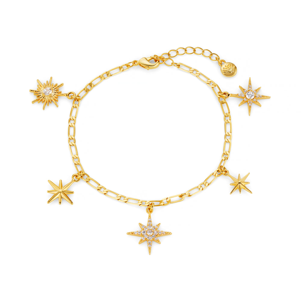 orelia Statement Starburst Charm Bracelet