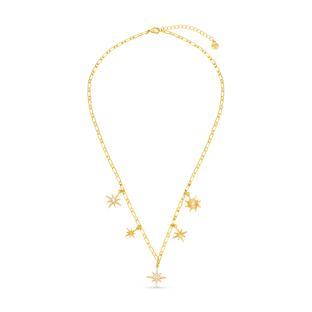 Orelia Statement Starburst Charm Drop Necklace