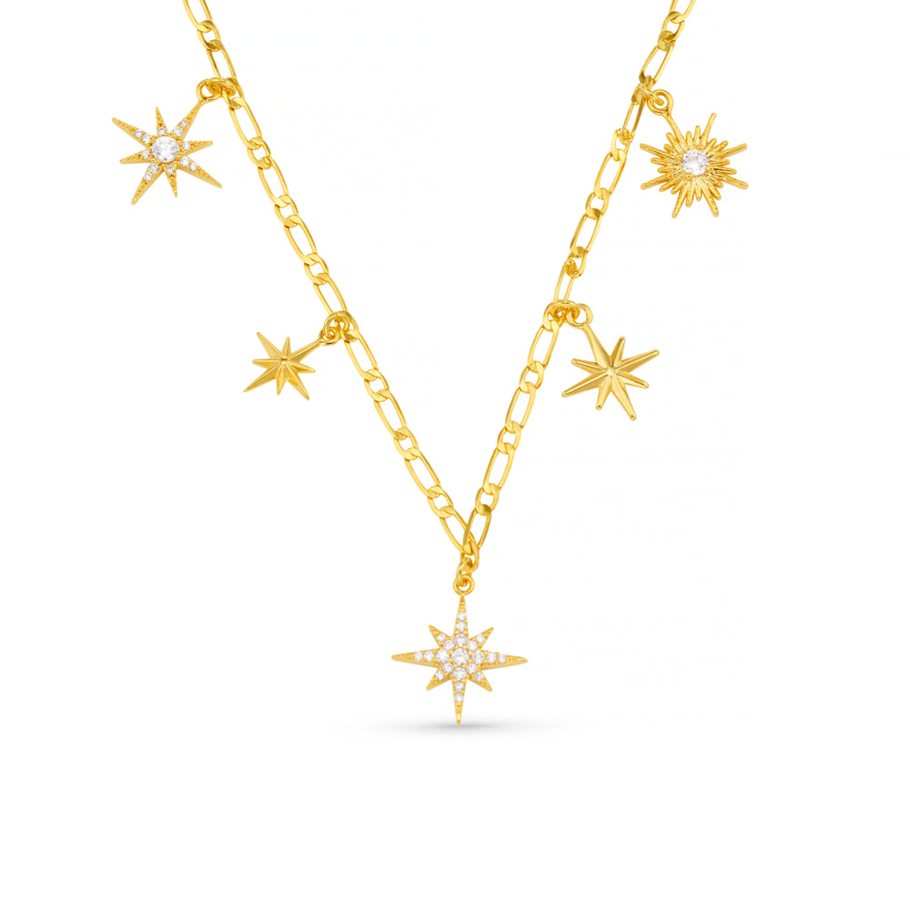 orelia Statement Starburst Charm Drop Necklace