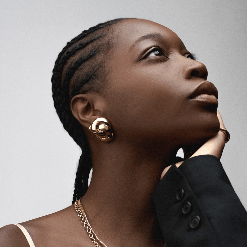 Orelia Statement Stud Interlocking Earrings