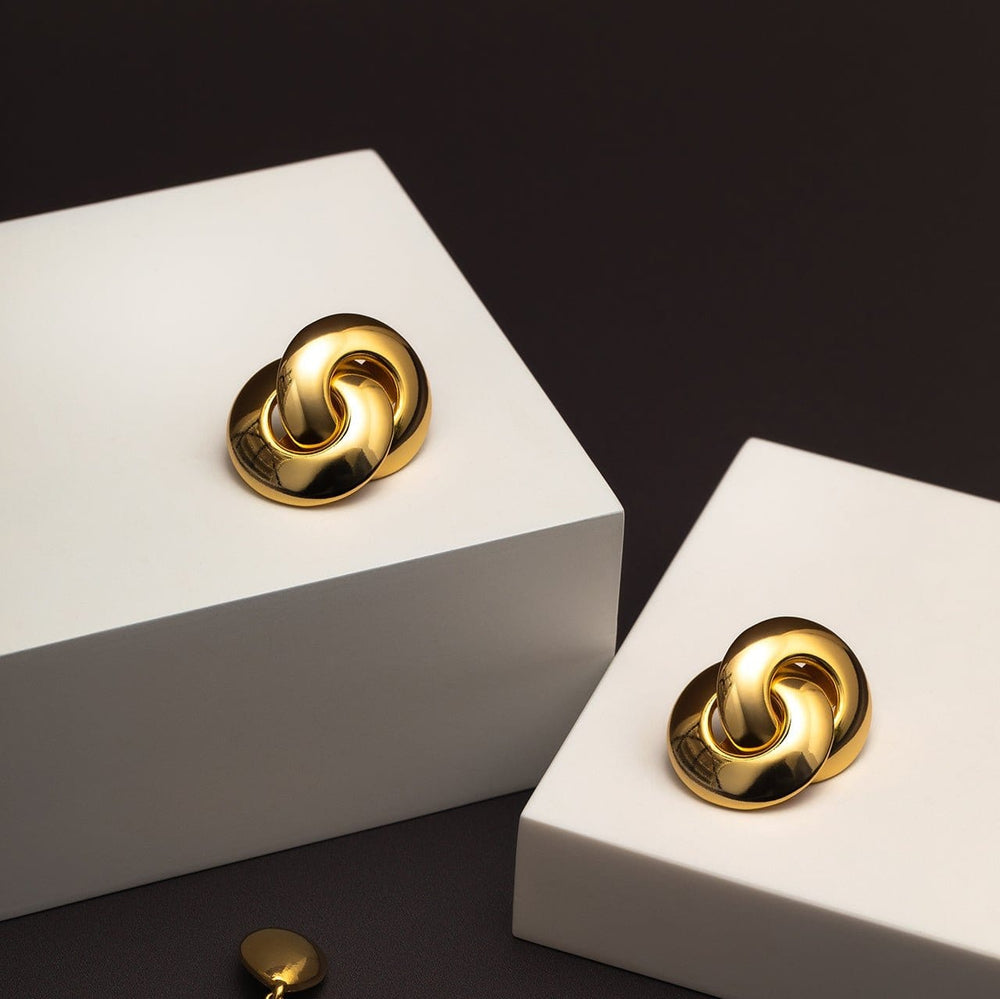 Orelia Statement Stud Interlocking Earrings
