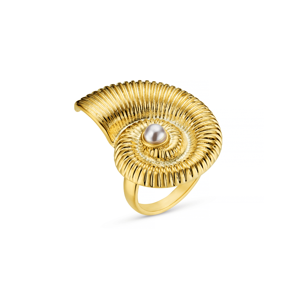 orelia Statement Textured Ammonite Ring