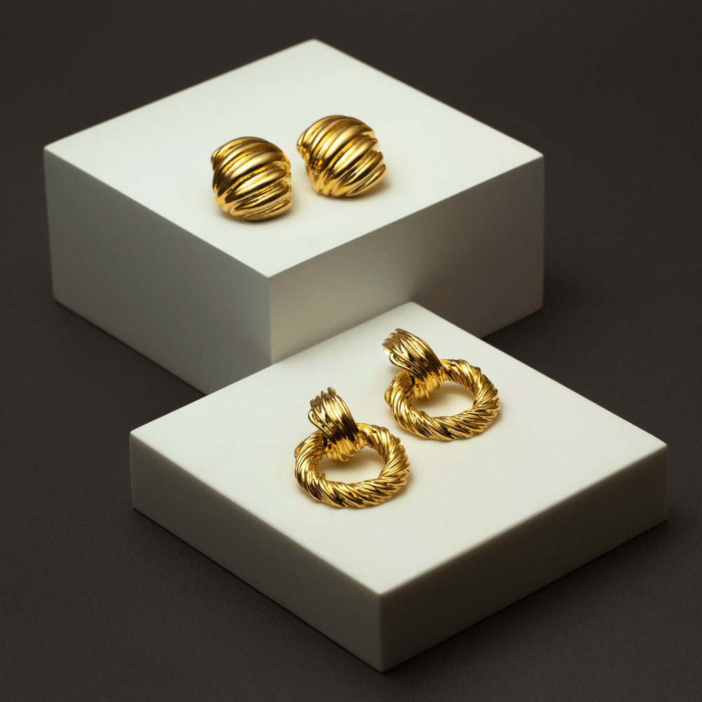 Orelia Statement Textured Door Knocker Earrings