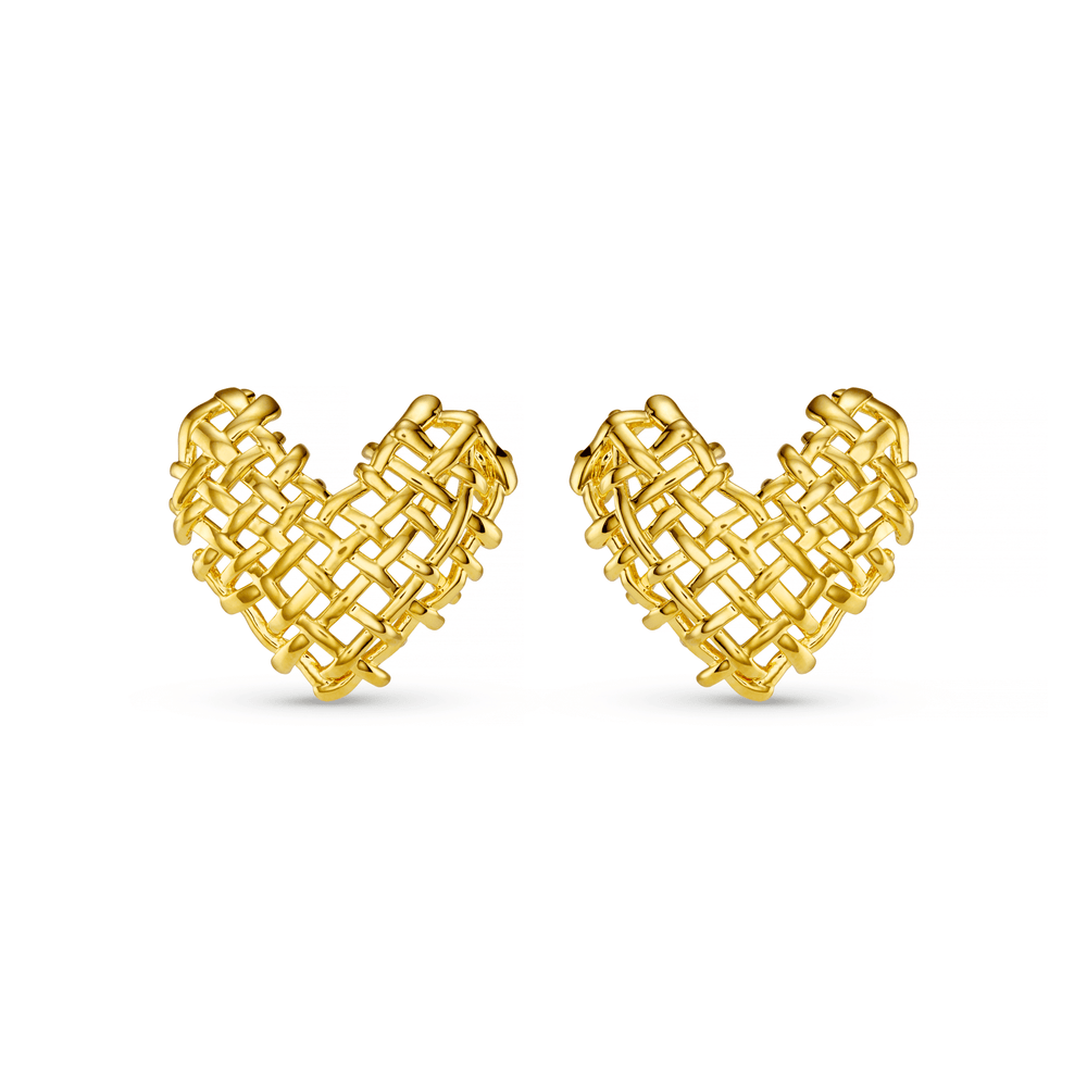 orelia Statement Woven Heart Stud Earrings