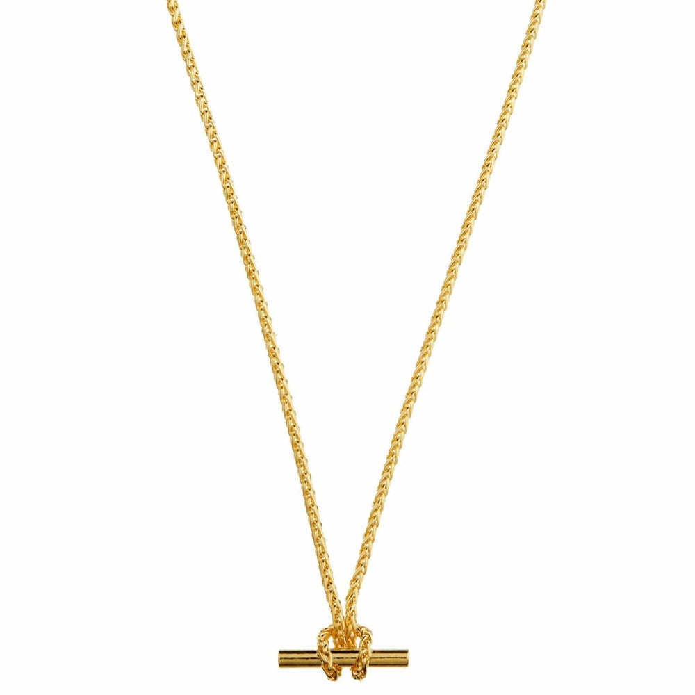 orelia T-Bar Chain Knot Necklace - Gold