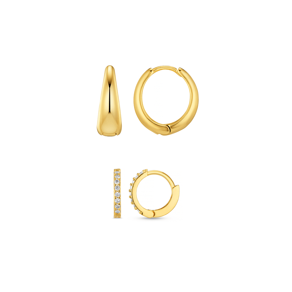 orelia Taper & Micro Hoop Earring Ear Stacking Set