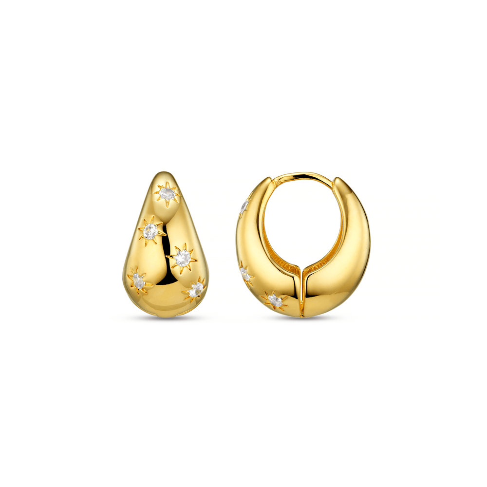 orelia Tapered Crystal Starburst Hoop Earrings