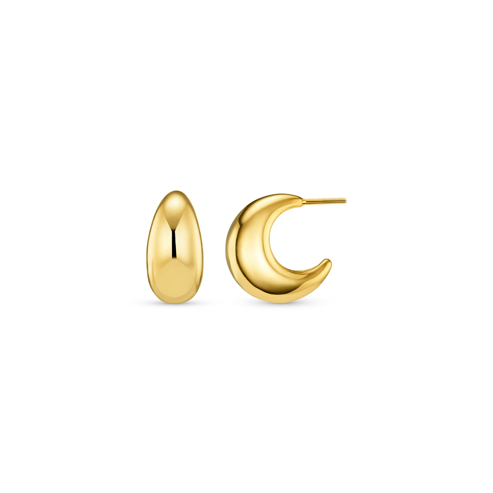 orelia Tapered Domed Hoop Earrings - Gold