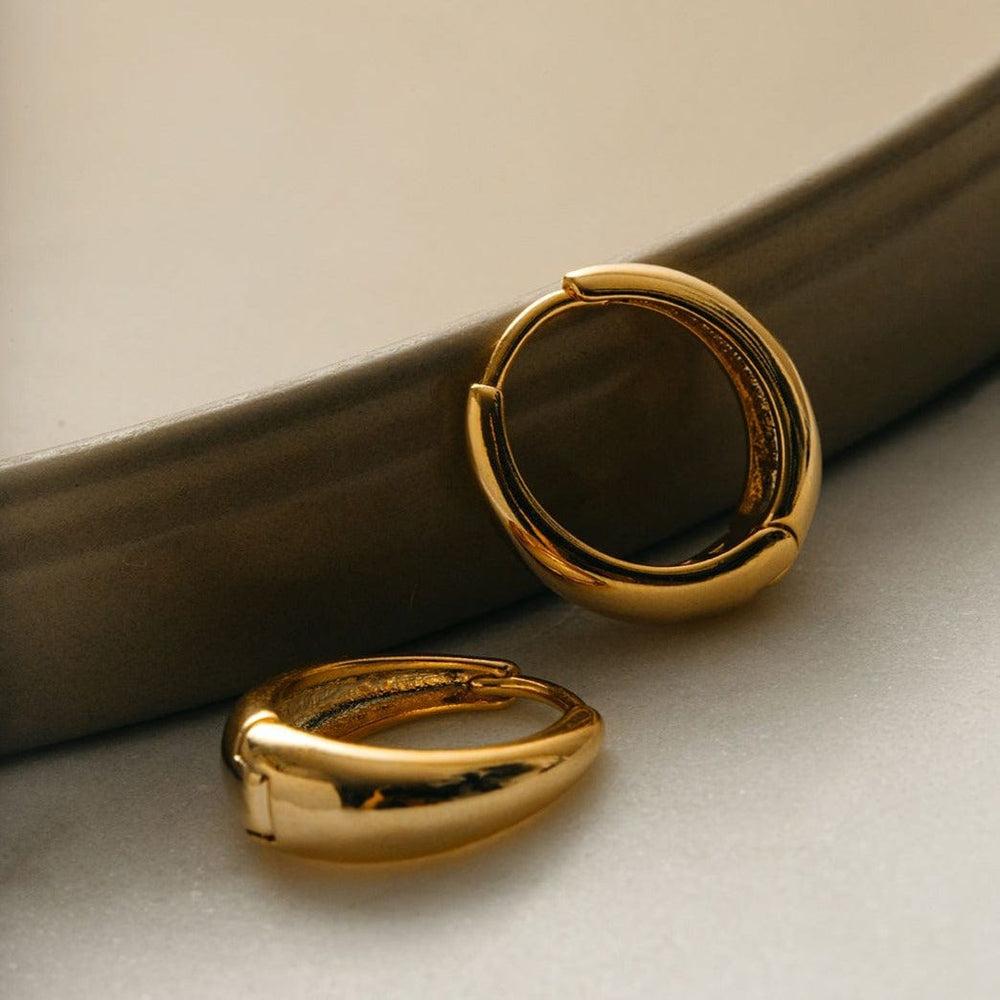 Orelia Tapered Hoop Earrings - Gold