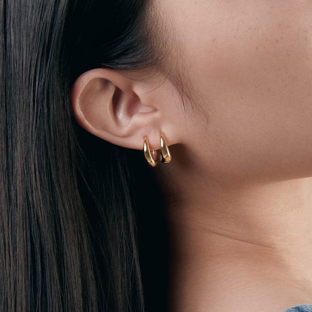 Orelia Tapered Hoop Earrings - Gold
