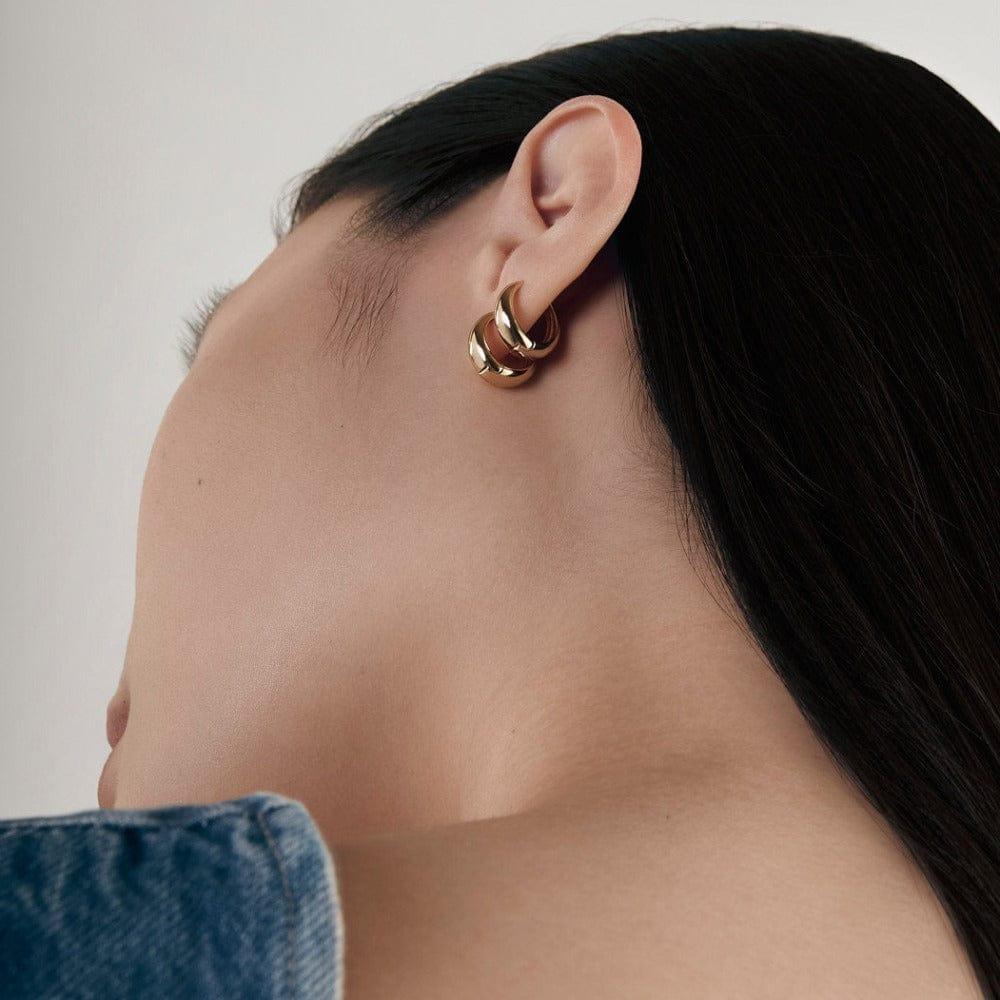Orelia Tapered Hoop Earrings - Gold