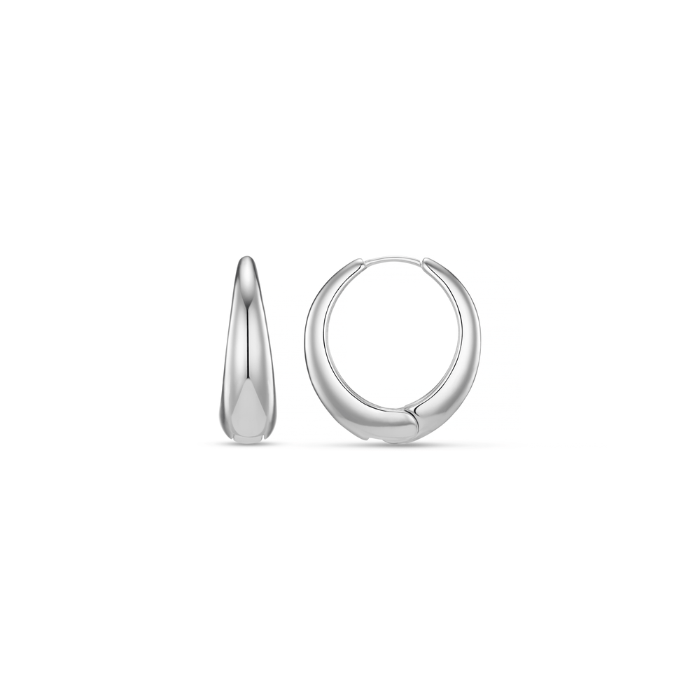 orelia Tapered Hoop Earrings - Silver