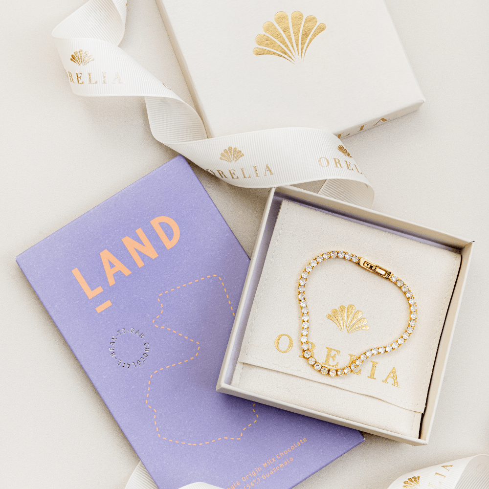 orelia Tennis Bracelet & Chocolate Gift Set