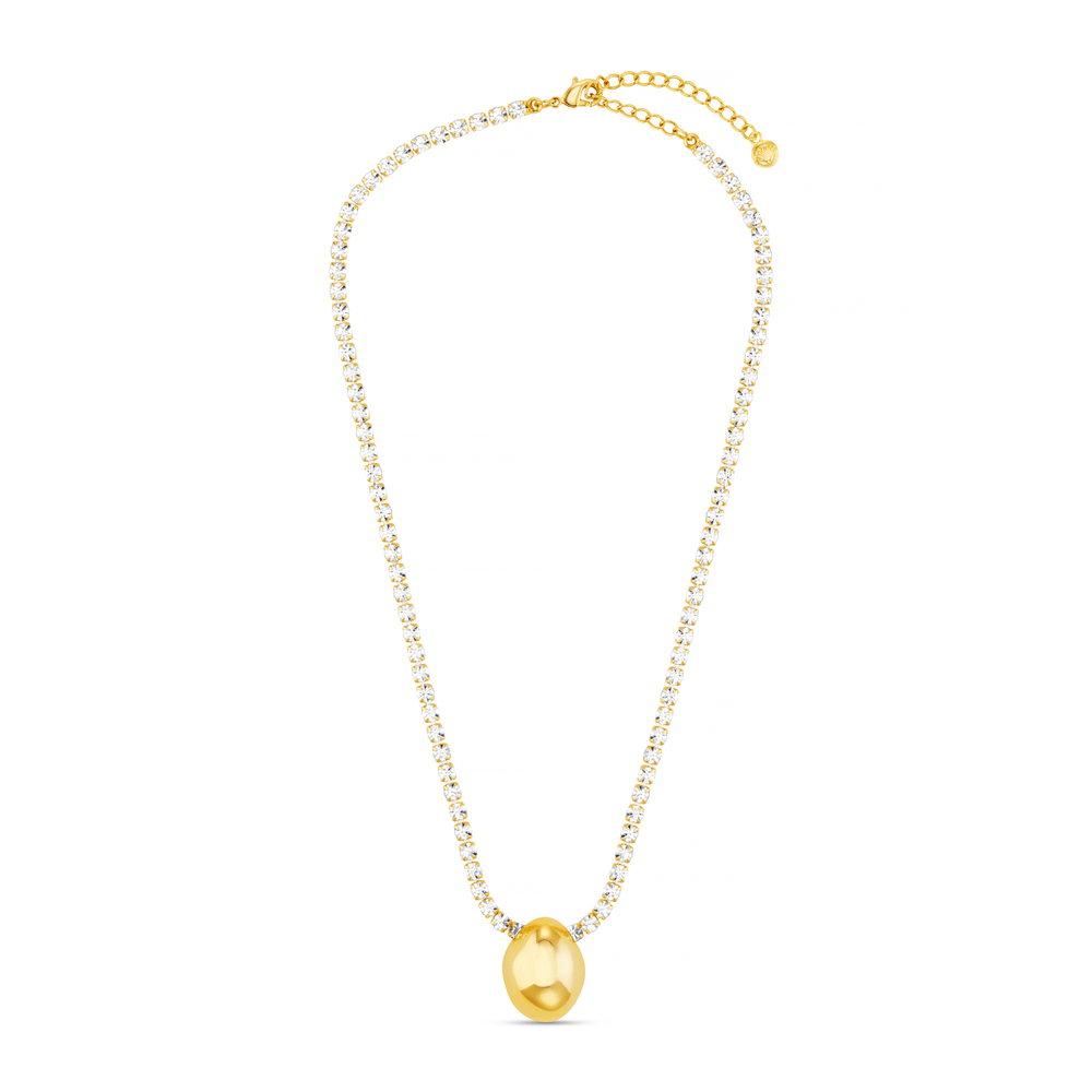 Orelia Tennis Chain & Polished Drop Necklace