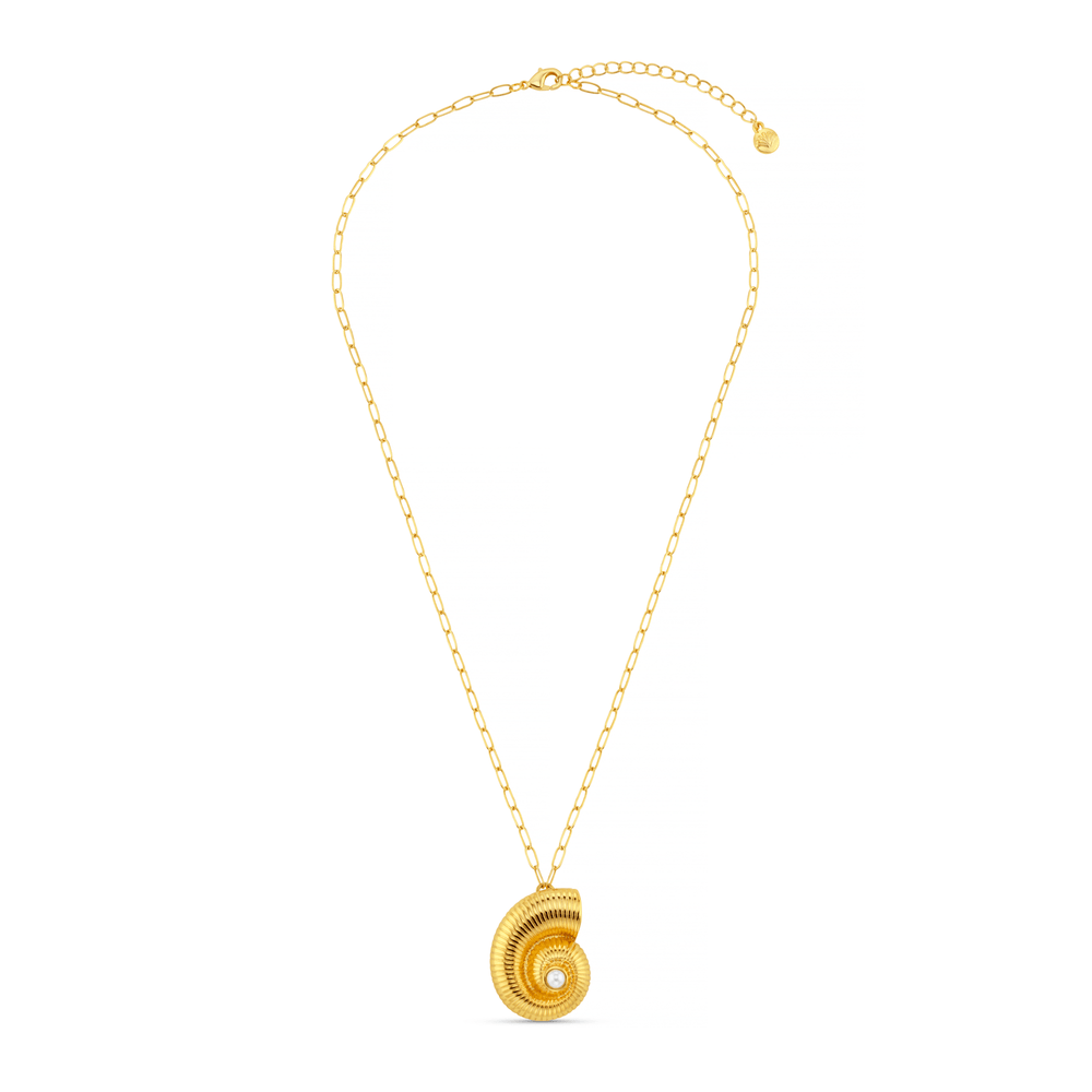 Orelia Textured Ammonite Statement Necklace