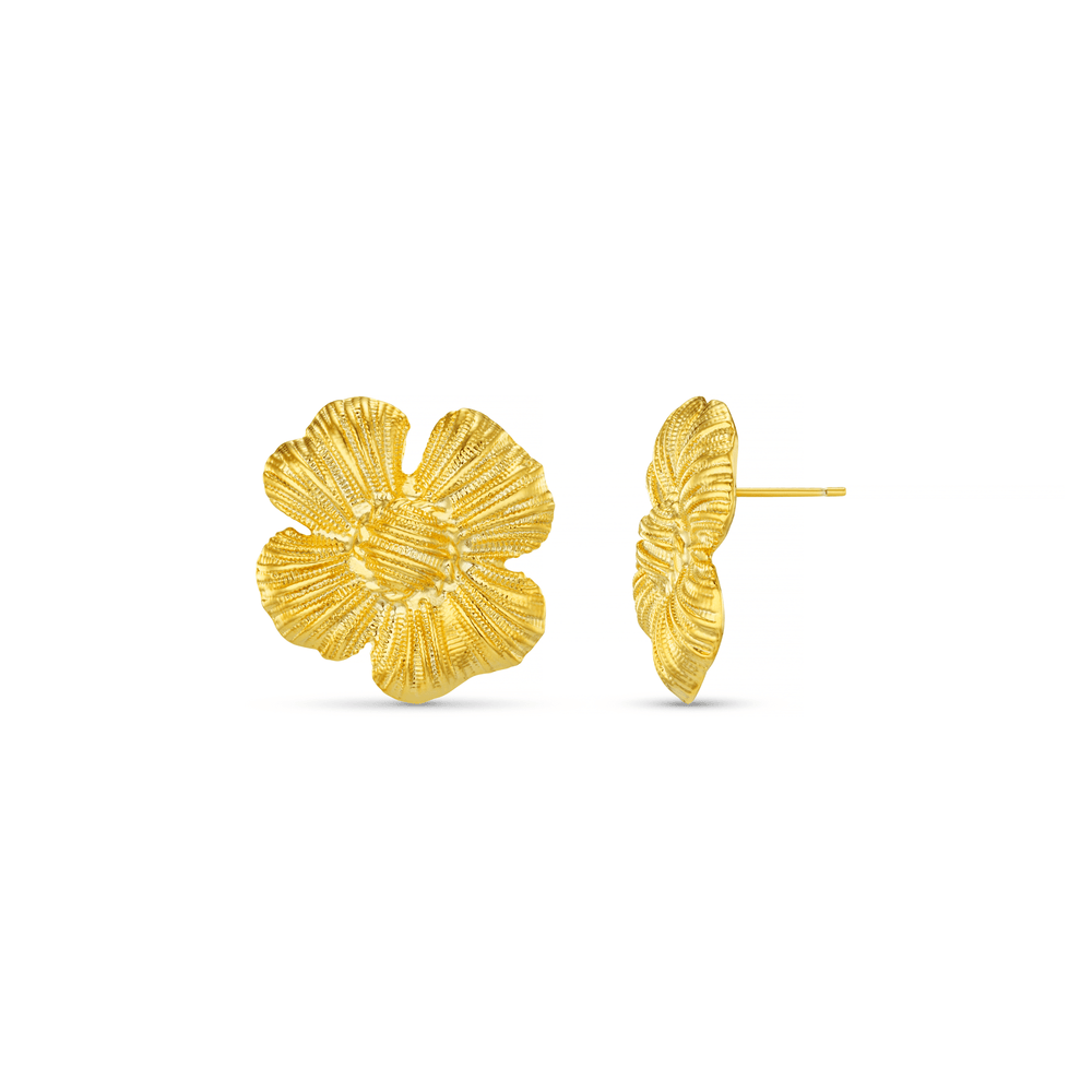 orelia Textured Flower Statement Studs