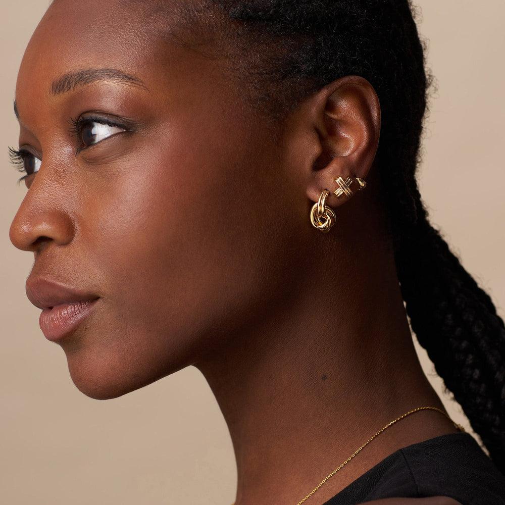 Orelia Textured Tiny Tapered Hoop Earrings